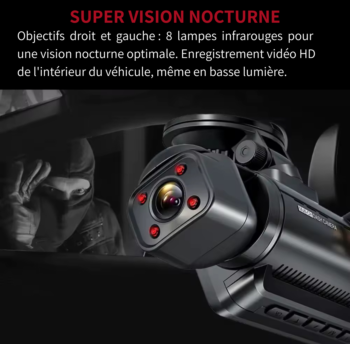 Dashcam 4 angles de vues